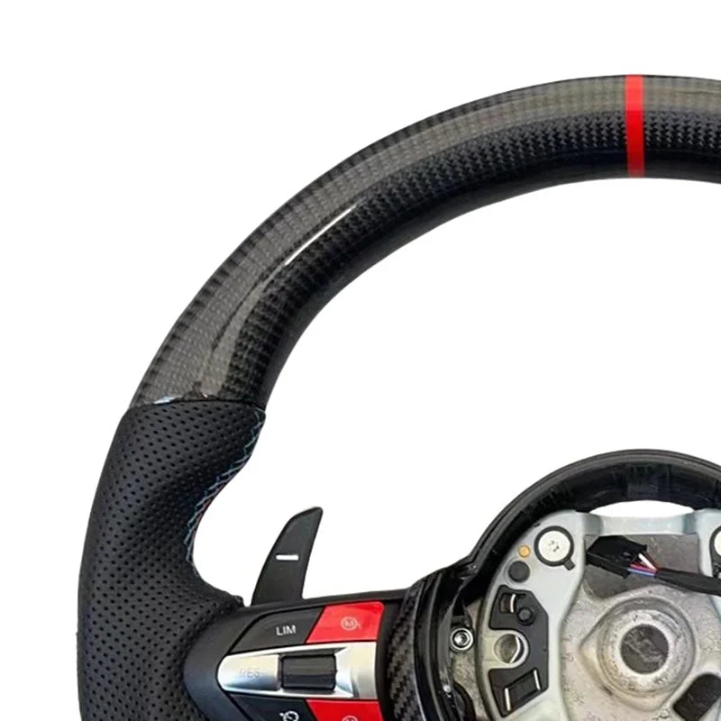 Volante para 3/5 Series de fibra de carbono de cuero deportivo de cuero 3 Spoke Fit F30 F32 F10 F20 F07 F01 F11 F16 F13 F01 E46 E60 E90 M3 M4