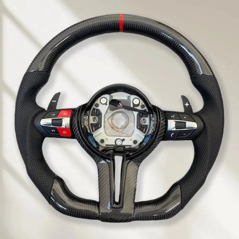 Volante para 3/5 Series de fibra de carbono de cuero deportivo de cuero 3 Spoke Fit F30 F32 F10 F20 F07 F01 F11 F16 F13 F01 E46 E60 E90 M3 M4
