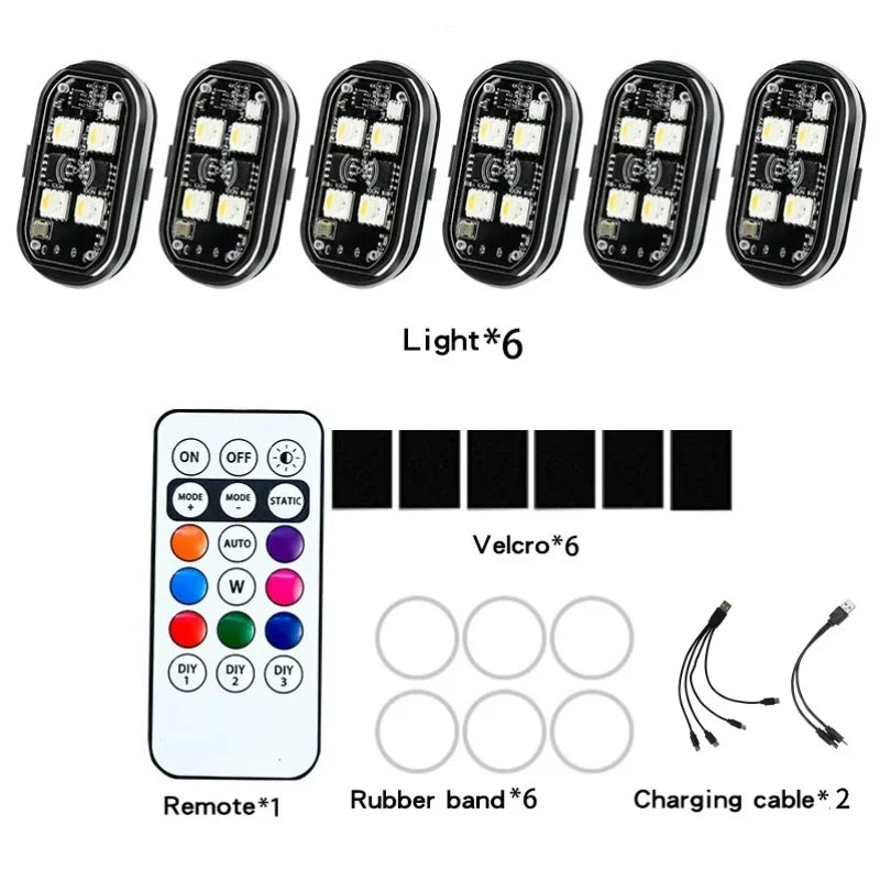RGB LUCES LED PARA COCHES INALAMBRICAS