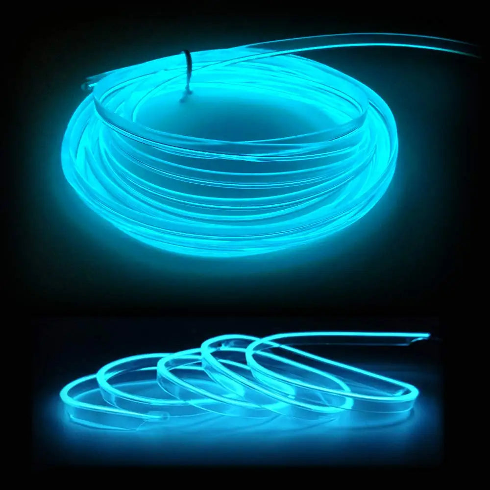 Tira de luces LED de 5 m para interior de coche, neón,lámpara decorativa para coche, luz ambiental flexible, USB,